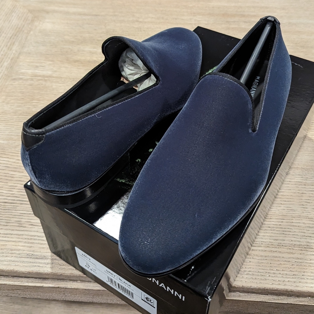 Mens Magnanni "Diddy" Velvet Loafers Gray 🔥🔥🔥